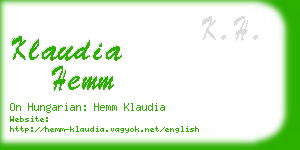 klaudia hemm business card